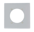 Leviton S701-GY Series Single Receptacle Wallplate, Standard-Size, 4-1/2 in L, 4-9/16 in W, 2-Gang, Steel, Aluminum