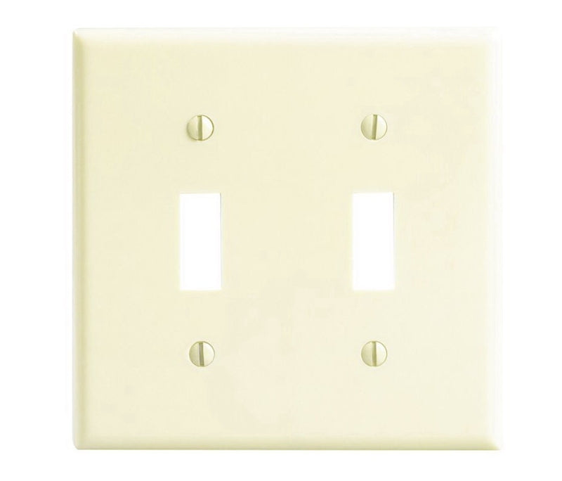 Leviton 001-86009-000 Wallplate, Standard-Size, 4-1/2 in L, 2-3/4 in W, 2-Gang, Thermoset, Ivory