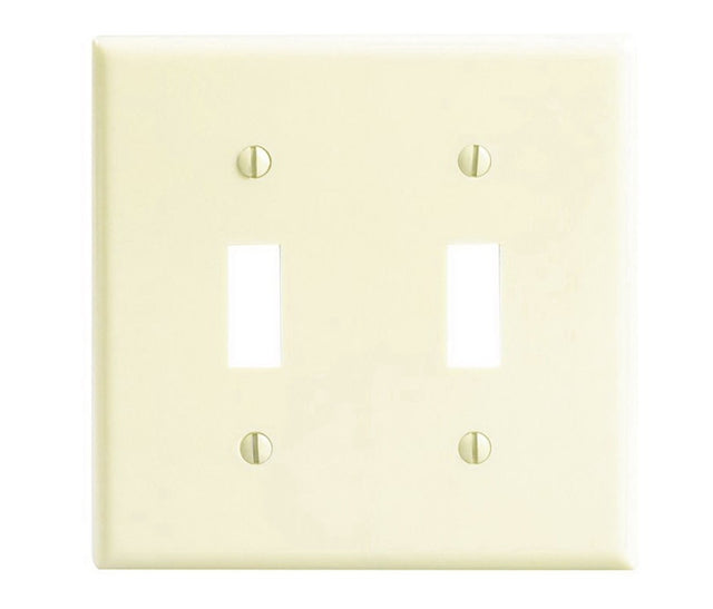 Leviton 001-86009-000 Wallplate, Standard-Size, 4-1/2 in L, 2-3/4 in W, 2-Gang, Thermoset, Ivory
