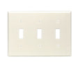 Leviton 001-86011-000 Wallplate, 4-1/2 in L, 2-3/4 in W, 3 -Gang, Thermoset, Ivory, Smooth