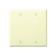 Leviton 001-86025-000 Wallplate, 4-1/2 in L, 4.56 in W, 0.22 in Thick, 2 -Gang, Thermoset Plastic, Ivory, Smooth