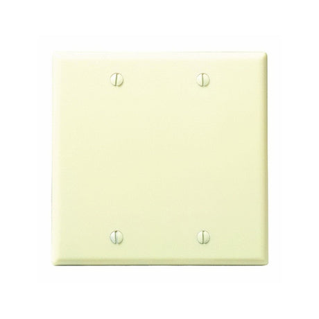 Leviton 001-86025-000 Wallplate, 4-1/2 in L, 4.56 in W, 0.22 in Thick, 2 -Gang, Thermoset Plastic, Ivory, Smooth