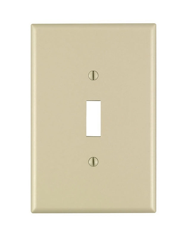 Leviton 86101 Wallplate, Oversized, 3-1/2 in L, 5-1/4 in W, 1-Gang, Thermoset Plastic, Ivory, Smooth