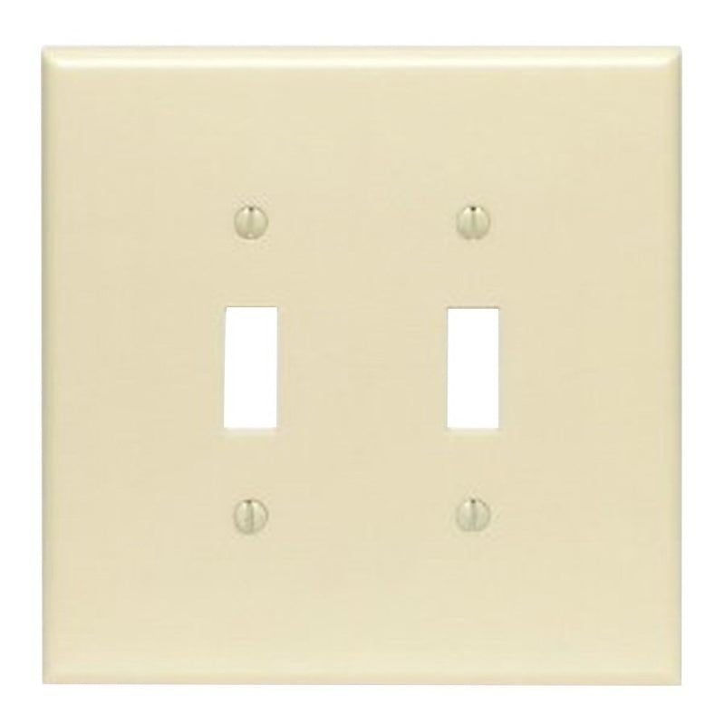 Leviton 86109 Wallplate, 5-1/4 in L, 5.31 in W, 2 -Gang, Plastic, Ivory