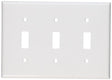Leviton 001-88011-000 Non-Metallic Wallplate, 4-1/2 in L, 2-3/4 in W, 3 -Gang, Thermoset, White, Smooth