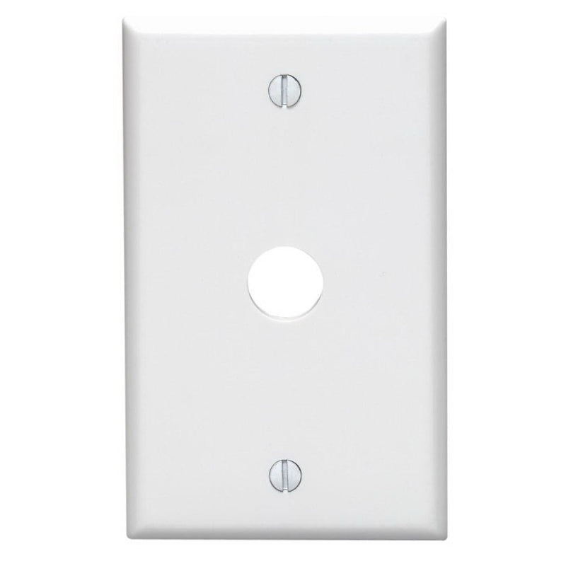 Leviton 001-88017-000 Wallplate, 4-1/2 in L, 2-3/4 in W, 1-Gang, Thermoset, White, Smooth