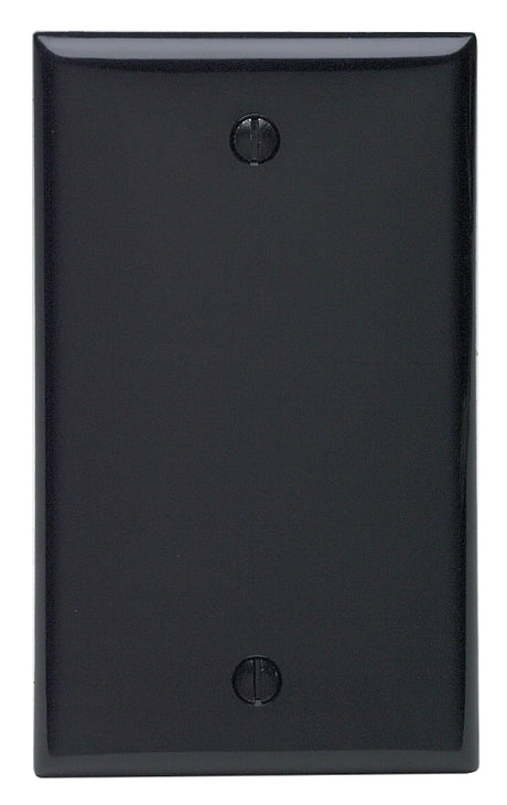 Leviton 005-80714-00E Wallplate, 4-1/2 in L, 2-3/4 in W, 0.22 in Thick, 1 -Gang, Thermoplastic Nylon, Black