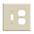 Leviton 0PJ18-I Combination Wallplate, 4-3/8 in L, 3-1/8 in W, Midway, 2 -Gang, Nylon, Ivory, Device Mounting
