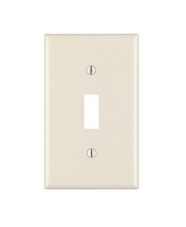 Leviton 010-78001-000 Wallplate, Standard-Size, 4-1/2 in L, 2-3/4 in W, 1-Gang, Thermoset, Light Almond, Smooth