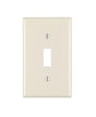 Leviton 010-78001-000 Wallplate, Standard-Size, 4-1/2 in L, 2-3/4 in W, 1-Gang, Thermoset, Light Almond, Smooth