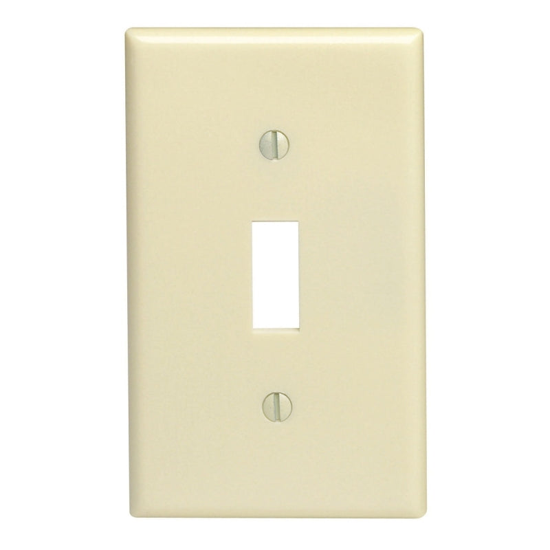 Leviton 020-86001-000 Wallplate, Standard-Size, 4-1/2 in L, 2-3/4 in W, 1-Gang, Thermoset, Ivory
