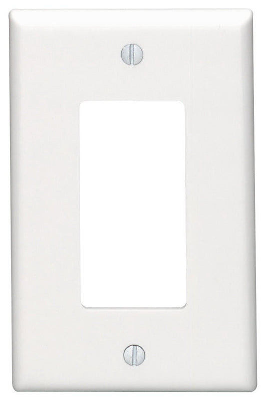 Leviton 80601-W Wallplate, 4.88 in L, 3.13 in W, 1-Gang, Thermoset Plastic, White, Smooth