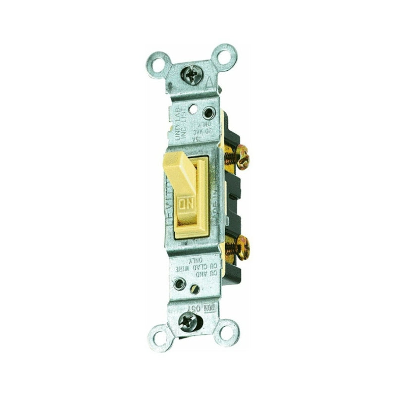 Leviton 1451-2I Series Switch, Ivory, 15 A, 120 V, Push-In Terminal, Wall Mounting, Thermoplastic Housing Material