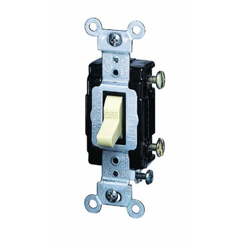 Leviton S01-CS115-2IS Series Switch, Ivory, 15 A, 120/277 V, Push-In Terminal, NEMA WD-1, WD-6