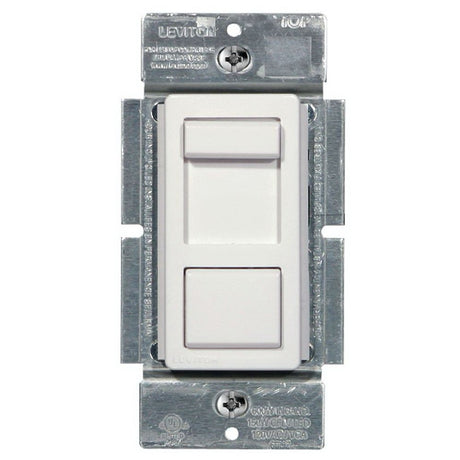 Leviton R50-IPL06-10M Slide Dimmer, 120 V, 600/150 W, CFL, Incandescent, LED Lamp, 3-Way, Ivory/White