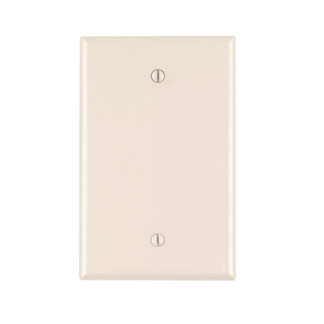 Leviton PJ13-T Blank Wallplate, 4-7/8 in L, 3-1/8 in W, 1/4 in Thick, 1 -Gang, Nylon, Light Almond, Box Mounting