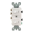 Leviton Traditional R62-05241-0WS Duplex Toggle Switch, 15 A, 120/277 V, Lead Wire Terminal, White