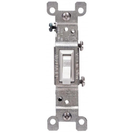 Leviton S02-01451-2WS Series Switch, White, 1 Poles, 15 A, 120 V, Thermoplastic Housing Material