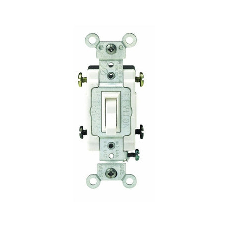 Leviton S02-CS415-2WS Series Toggle Switch, White, 15 A, 120/277 V, Thermoplastic Housing Material