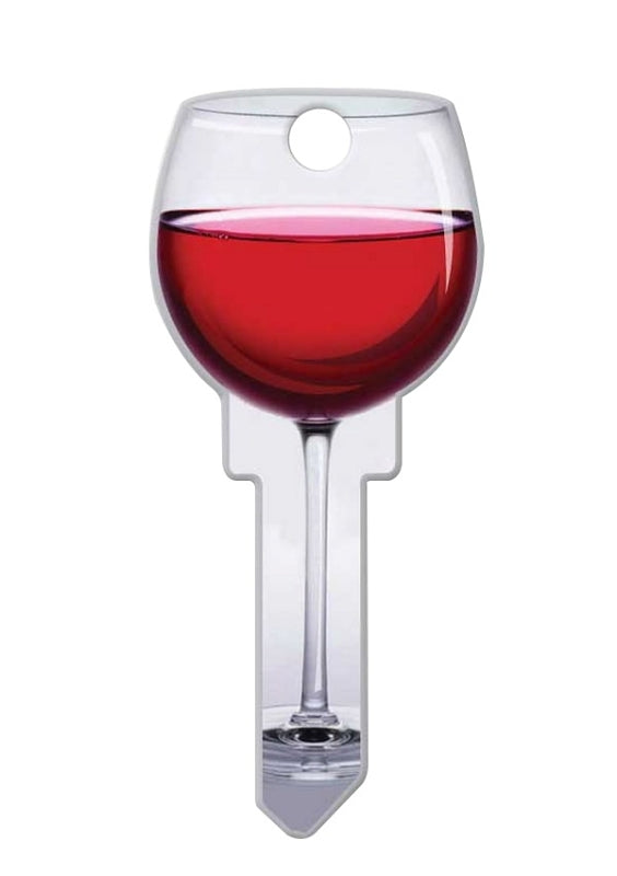 Lucky Line Key Shapes Series B108S Key Blank, Red Wine, Brass, Enamel-Coated, For: Schlage Locks, Pack of 5