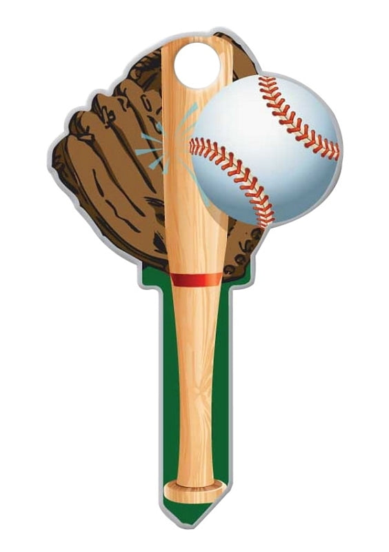 Lucky Line Key Shapes Series B120S Key Blank, Baseball, Brass, Enamel-Coated, For: Schlage Locks, Pack of 5