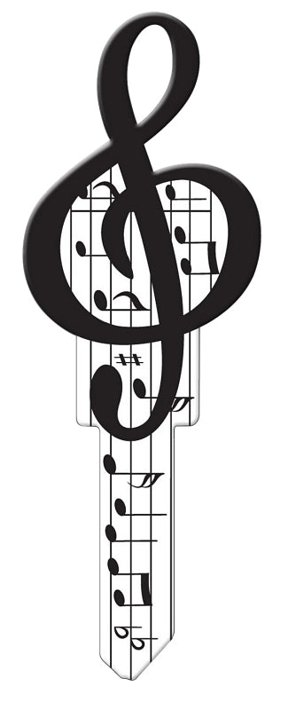 Lucky Line Key Shapes Series B125K Key Blank, Music, Brass, Enamel-Coated, For: Kwikset Locks, Pack of 5