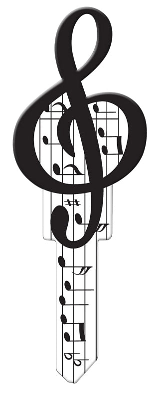 Lucky Line Key Shapes Series B125S Key Blank, Music, Brass, Enamel-Coated, For: Schlage Locks, Pack of 5