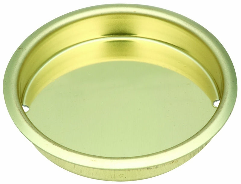 National Hardware N115-964 Door Cup Pull, 1-3/4 in Dia, 0.34 in D, Steel, Brass