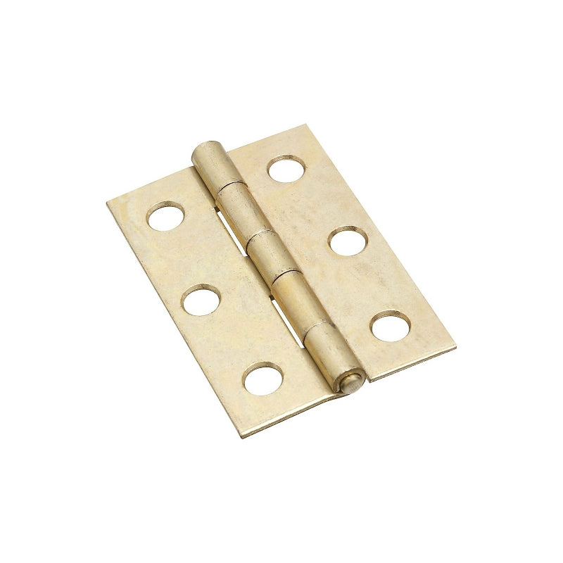 National Hardware N146-290 Narrow Hinge, 2-1/2 in W Frame Leaf, 0.056 in Thick Frame Leaf, Steel, Brass, Fast Spun Pin