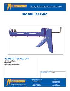 Newborn DC012 Caulk Gun, 1/10 gal Cartridge