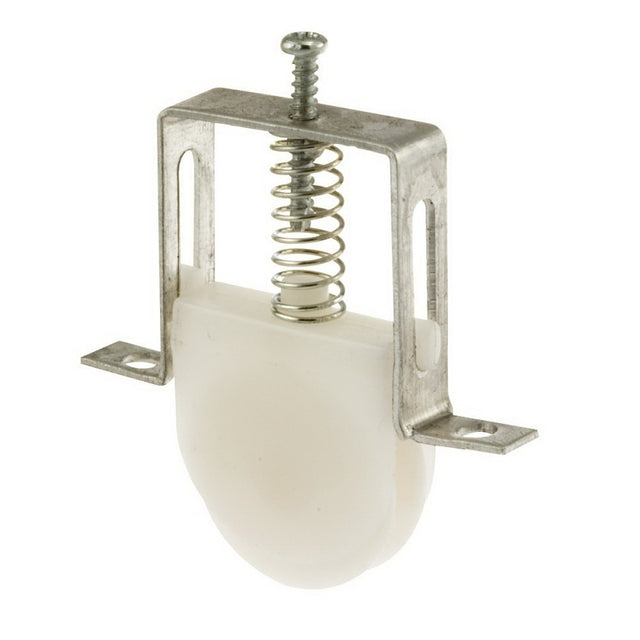 Prime-Line B 530 Adjustable Roller Assembly, Bottom Mounting, 1 in Dia Roller, 1/4 in W Roller, Polyethylene Roller