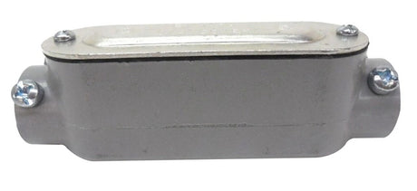 BWF 301-CGV Conduit Body, C, Thinwall, 3/4 in Hub, 5 in OAL, 2-Hub, Threaded, Aluminum, Gray