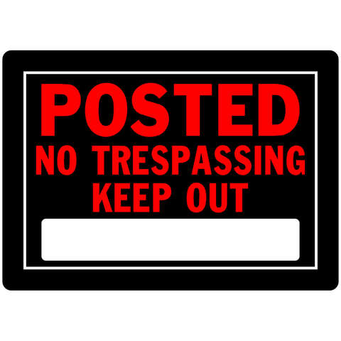 HILLMAN English Black No Trespassing Sign 10 in. H X 14 in. W, Pack of 6