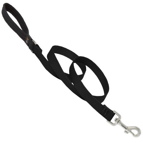 LupinePet Basic Solids Black Black Nylon Dog Leash