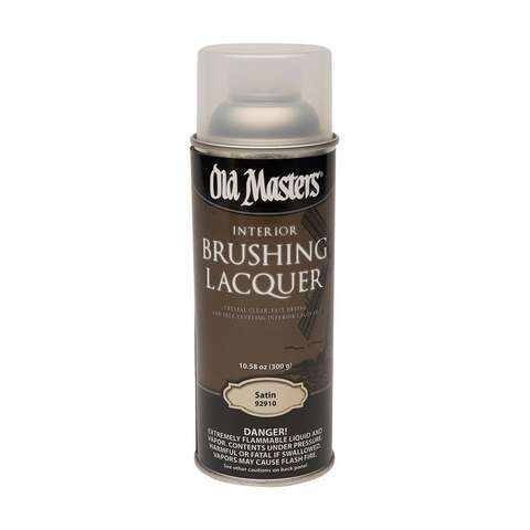 Old Masters Satin Clear Oil-Based Brushing Lacquer 10.58 oz, Pack of 6