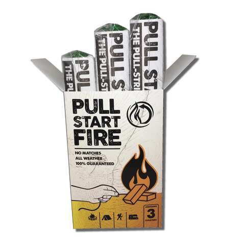 Pull Start Fire Wax Fire Starter 30 min 3 pk, Pack of 16