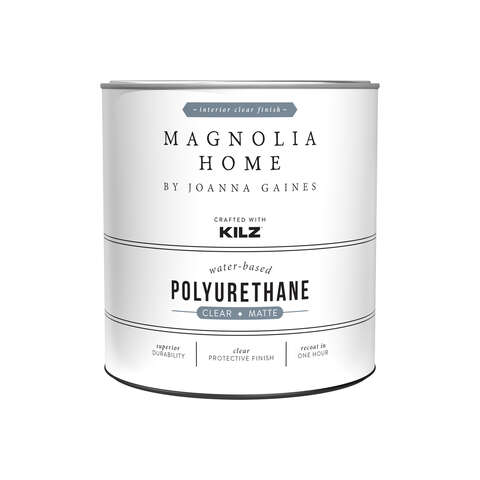 Magnolia Home by Joanna Gaines Kilz Transparent Matte Clear Water-Based Polyurethane Top Coat 1 qt, Pack of 6