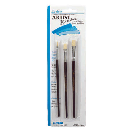 Linzer No. 0/2/4 Flat Artist Paint Brush Set, Pack of 12