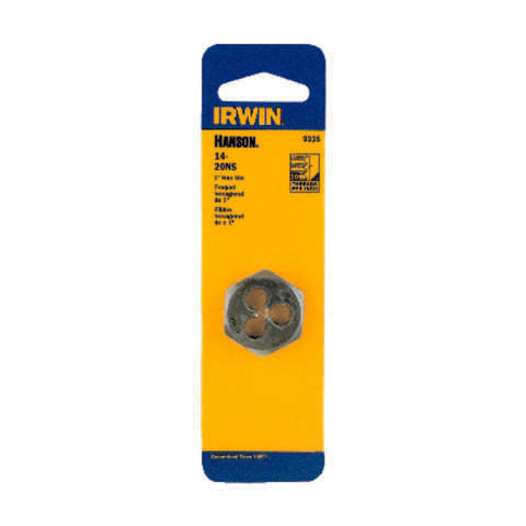 Irwin Hanson High Carbon Steel SAE Hexagon Machine Screw Die 14-20 1 pc