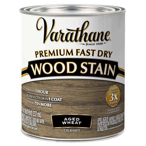 Varathane Premium Aged Wheat Oil-Based Urethane Modified Alkyd Fast Dry Wood Stain 1/2 pt, Pack of 4
