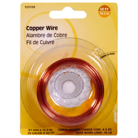 HILLMAN 50 ft. L Copper 20 Ga. Wire, Pack of 10