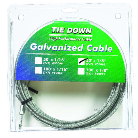 Tie Down Engineering Galvanized Steel 1/8 in. D X 50 ft. L Aircraft Cable