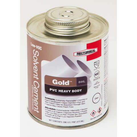 RectorSeal Gold Clear Solvent Cement For PVC 16 oz