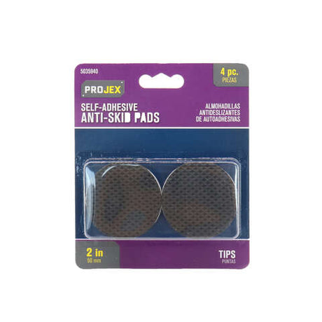 Projex Rubber Self Adhesive Non-Skid Pad Black Round 2 in. W 4 pk