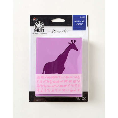 Plaid Animal Paste Stencil, Pack of 3