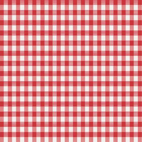Magic Cover Red/White Checkered Vinyl Disposable Tablecloth 52 in. L X 52 in. W