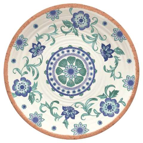 TarHong Rio Turquoise Multicolored Melamine Artisan Platter 14 in. D 1 each