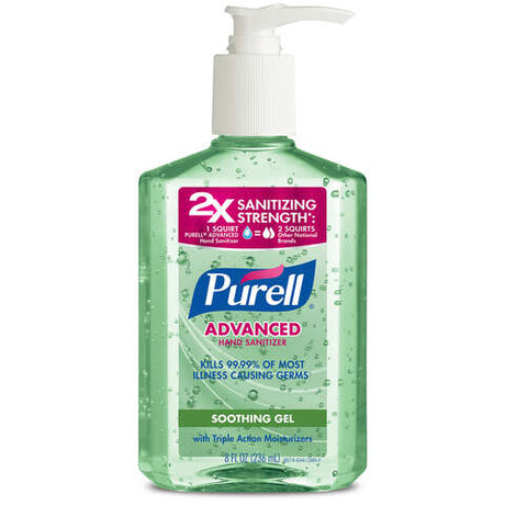 Purell Aloe Scent Gel Advanced Hand Sanitizer 8 oz, Pack of 12