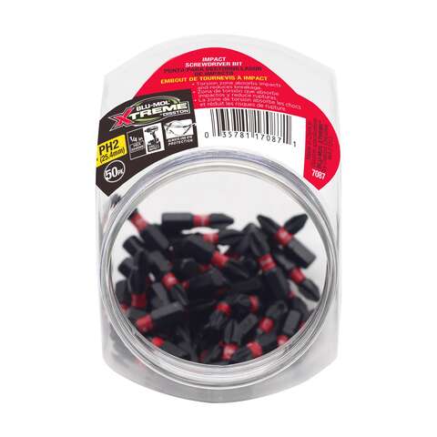 Blu-Mol Xtreme Phillips 1 in. L Screwdriver Bit S2 Tool Steel 1 pc, Pack of 50