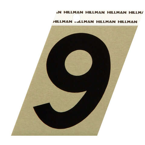 HILLMAN 3 in. Reflective Black Vinyl Self-Adhesive Number 9 1 pc, Pack of 3